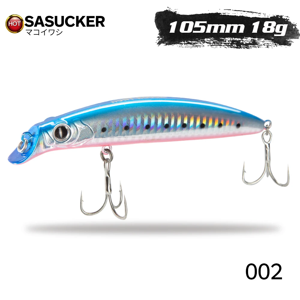 Hunthouse Fishing Sasuck Lipless Minnow Bait Pencil Lure Floating 105mm/18g 140mm/17g Wobbler Jerkbait Seebarsch Hecht Salzwasser