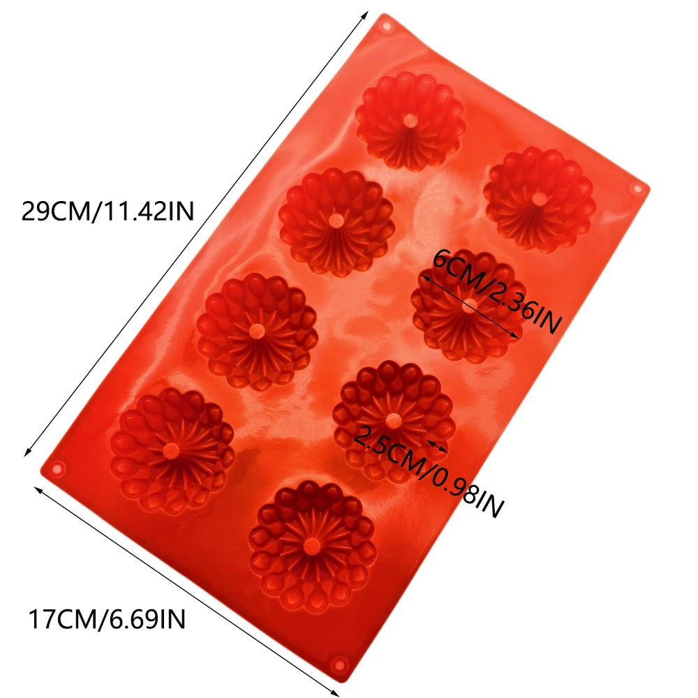 Peacock Feather Shape Silicone Cake Mold 8 Hole DIY Mousse Dessert Chocolate Jelly Pudding Handmade Soap Baking Tool New Arrival