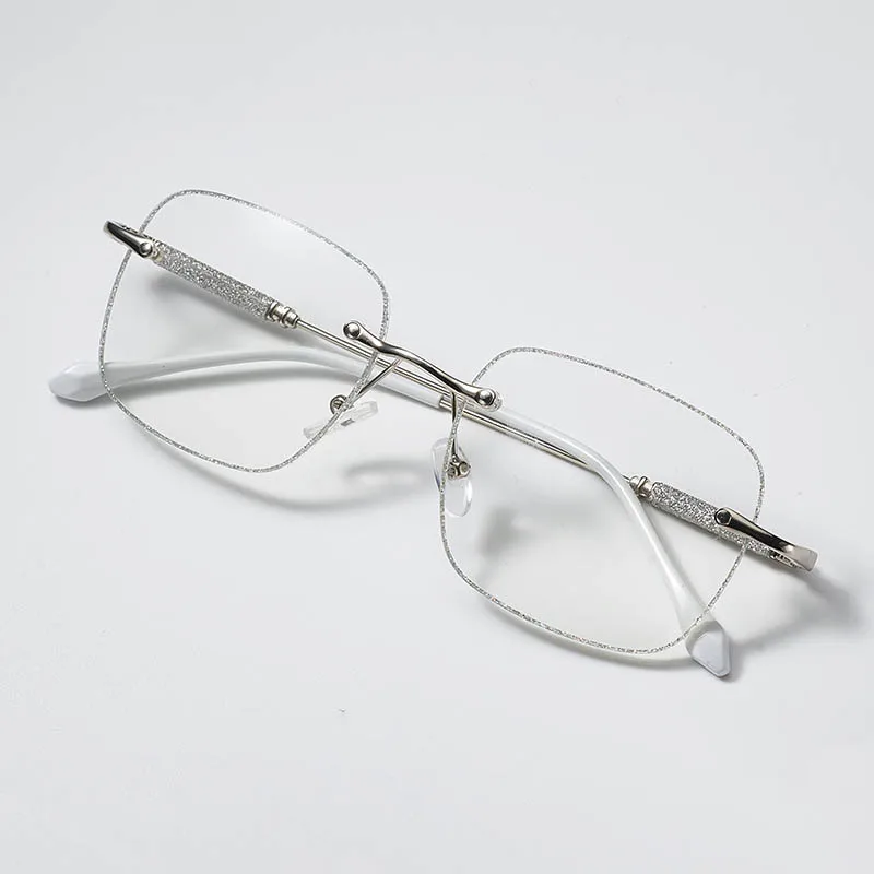 55738 Damen Randlose Lesebrille für Leser mit transparenten Gläsern, rahmenlose Presbyopie-Optikbrille +1,0 +2,0 +3,0 +4,0