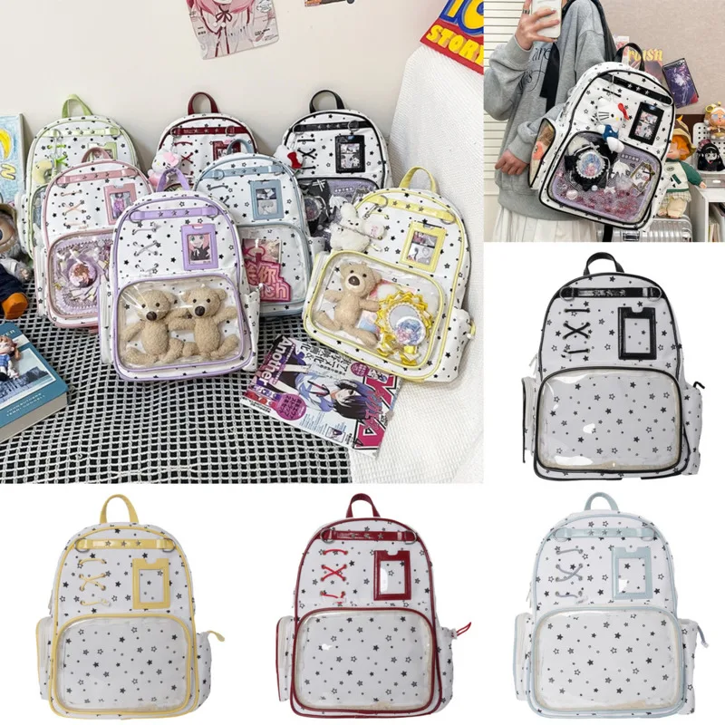 

Y2K Star Itabag Backpacks Lolita Korean Style Pin Display Bag Large Capacity Lightweight Anime For Women Backpacks Ins Gift New