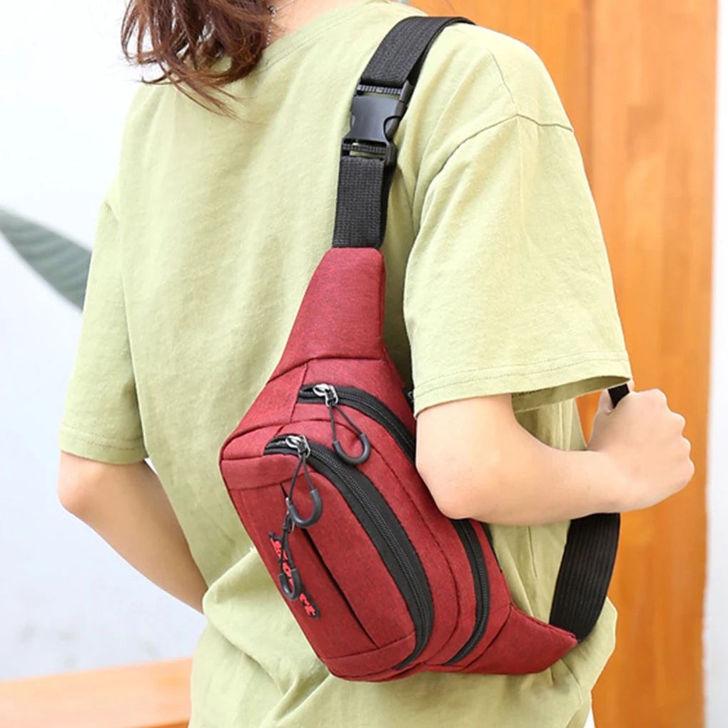 

Прочная тканевая сумка через плечо для женщин - регулируемый ремень, подходит для различных видов активного отдыха, плотно прилегает к телу.