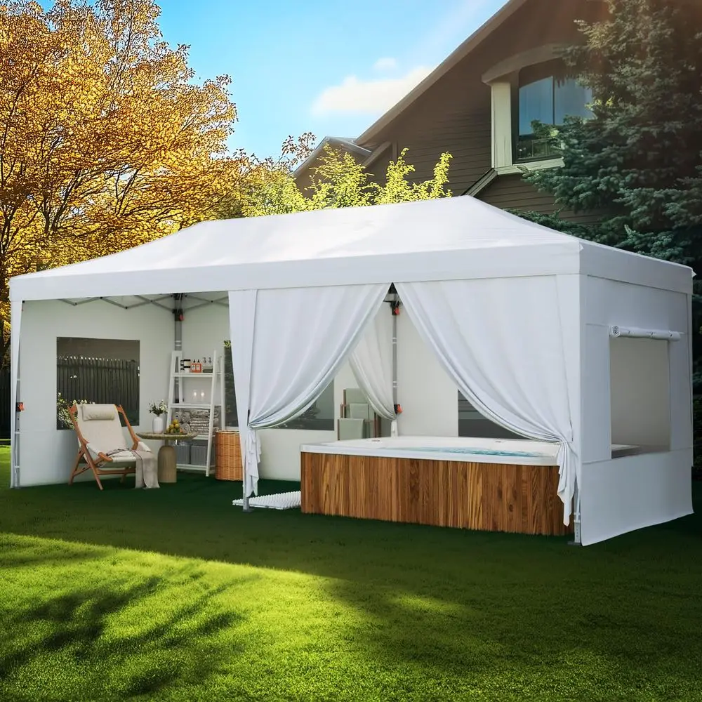 10x20 Pop Up Canopy Tent with 6 Removable Sidewalls, Heavy Duty Party Tent for Outdoor Events Weddings, Easy Setup Carpas para F