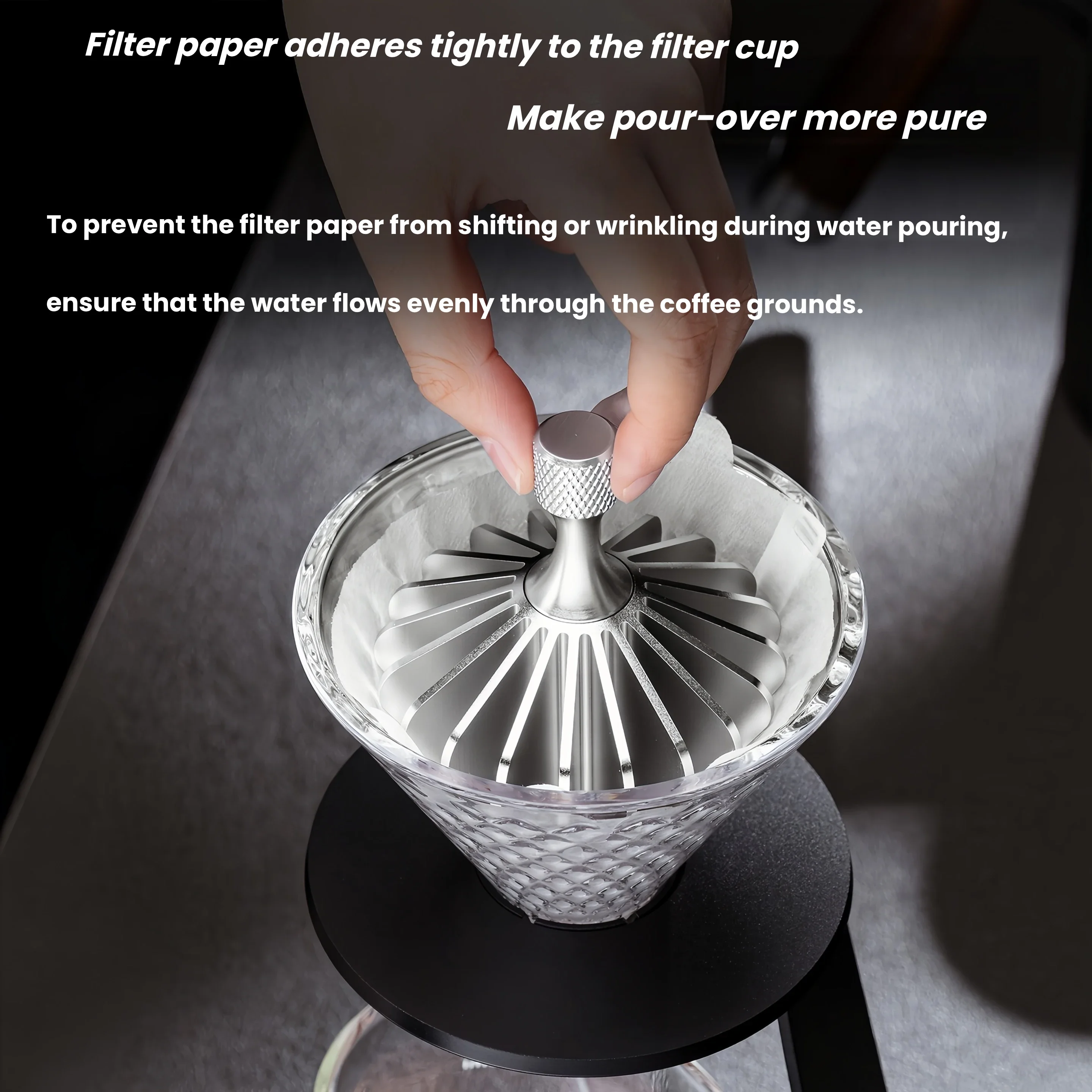 Aluminum alloy hand brewed coffee filter paper press U-shaped V-shaped bowl shaped filter paper universal for coffee grounds fil