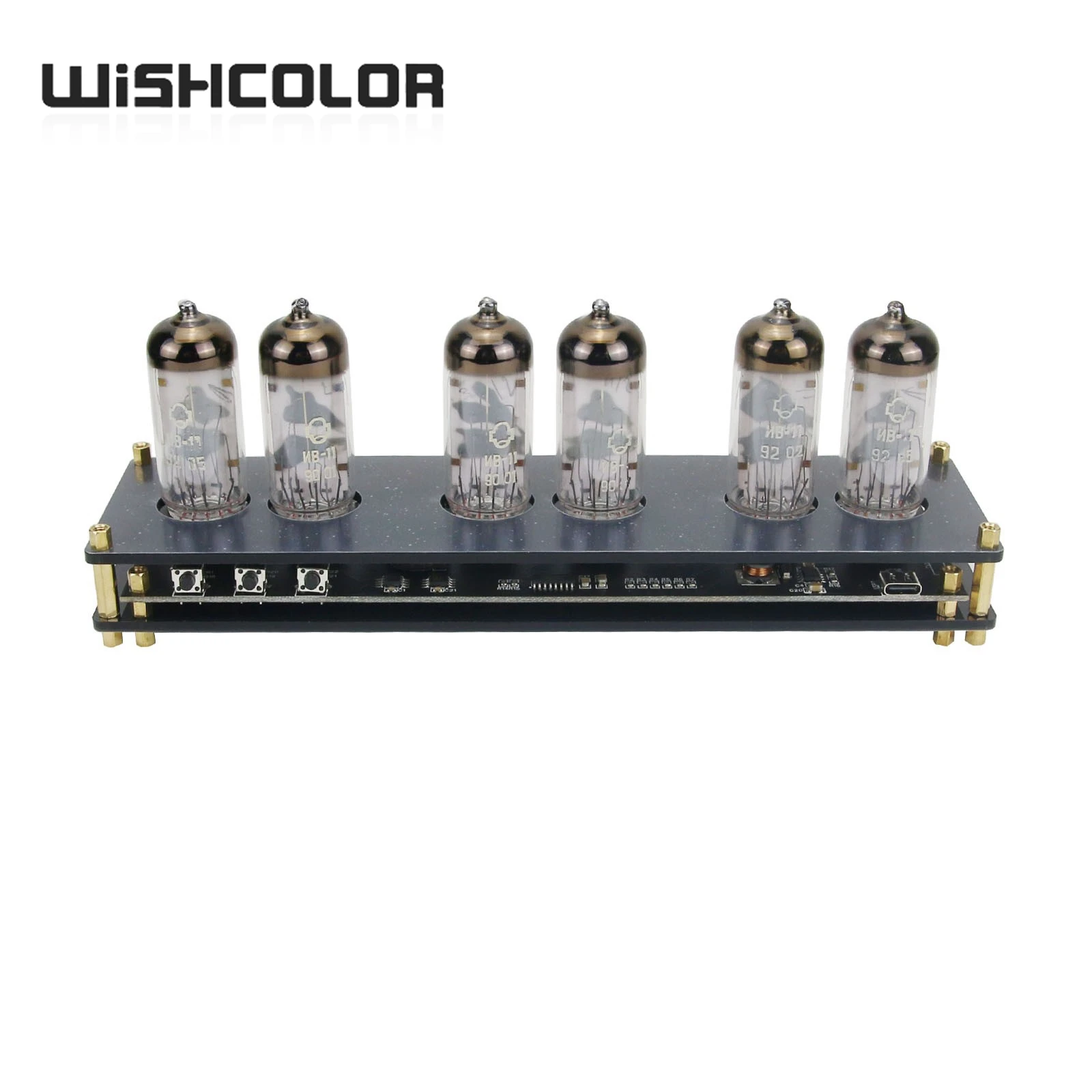 Wishcolor IV11 VFD Clock Fluorescent Nixie Tube Clock 6 Colors Light Display Time Date Temperature