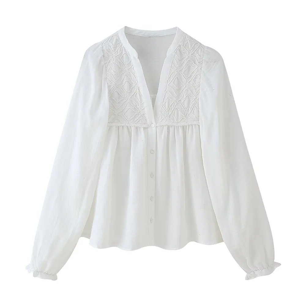 レディース春夏新作ファッションカジュアル万能Vネック長袖シングルブレストシャツジャケット