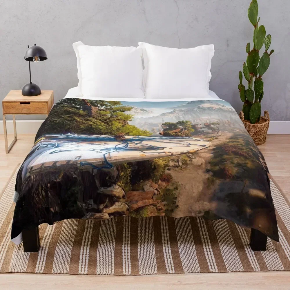 

Aloy just casually riding a Tallneck Throw Blanket Warm Napping Blanket for Office Couch Bed