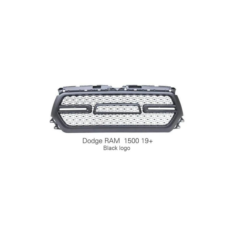 All Style Front Bumper Grilles With Light For 2009-2012 Dodge RAM 1500 Converted Into Black Grey Racing Grille