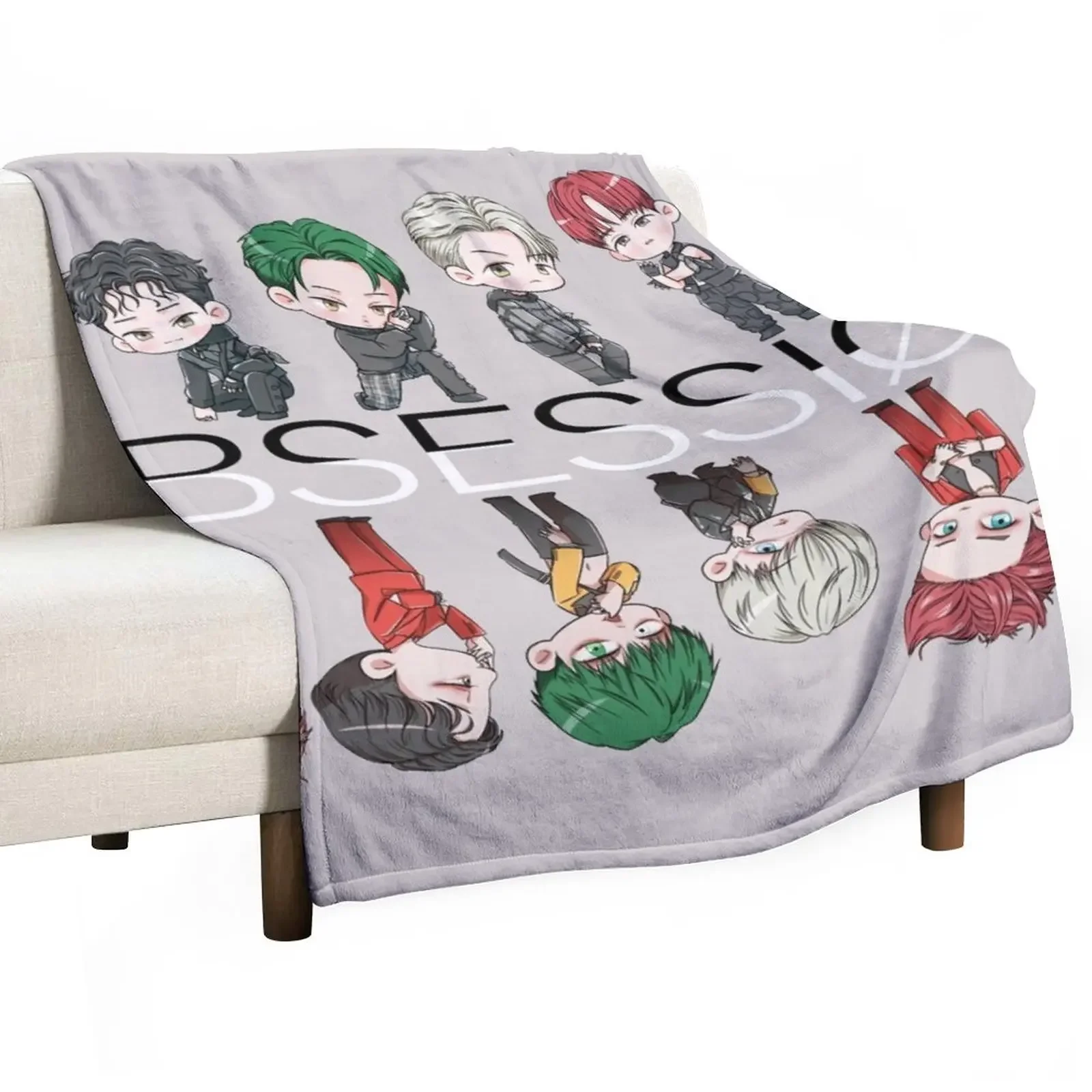 

EXO.OBSESSION.REVERSESIDE Throw Blanket warm winter bed plaid sofa bed Designers Blankets