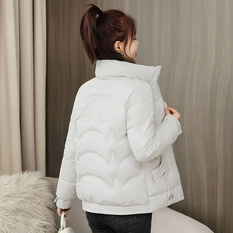 Cotton-padded Women's Short 2024 Winter New Stand-up Collar Cotton-padded Coat Thickened Korean Version Of Loose Thin Warm Coat