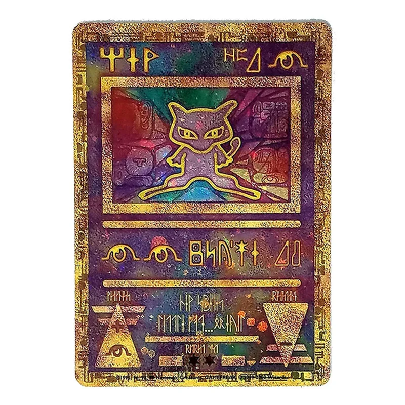 8.8 X6.3Cm Diy Self Made Pokemon Mew Gold Cards Metal Collection Card Anime Peripherals Collection Toys for Children