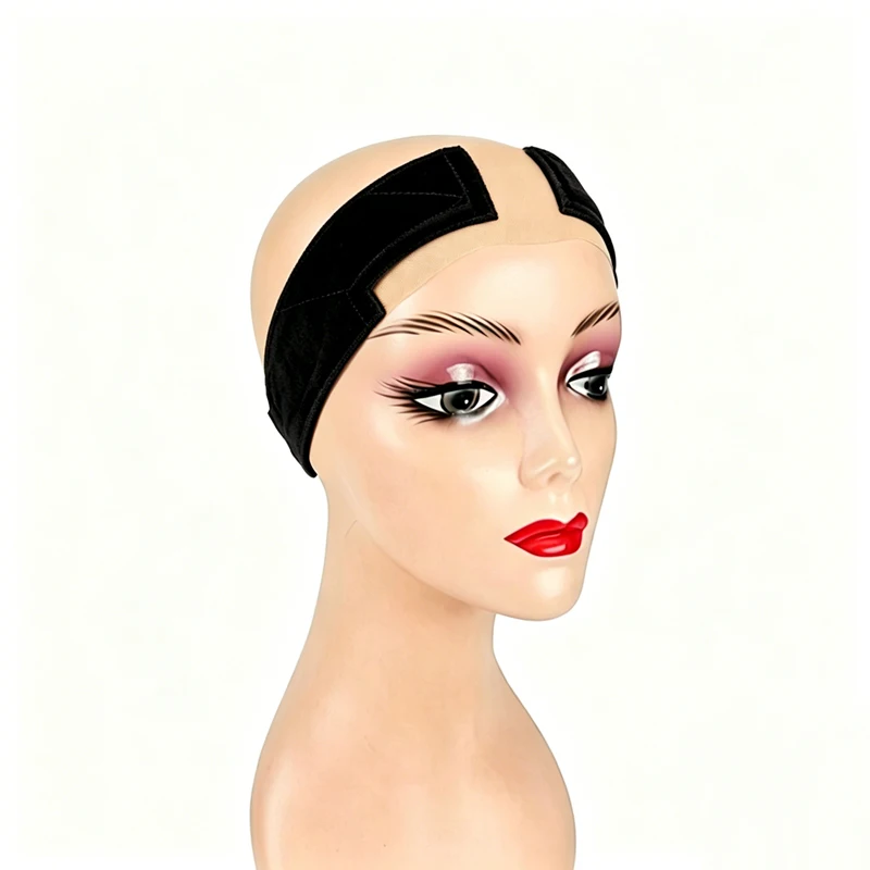 Wig Grip Headband Nude Velvet Non Slip Wig Band Elastic Adjustable Invisible Wig Headband for Lace Front Wigs Women