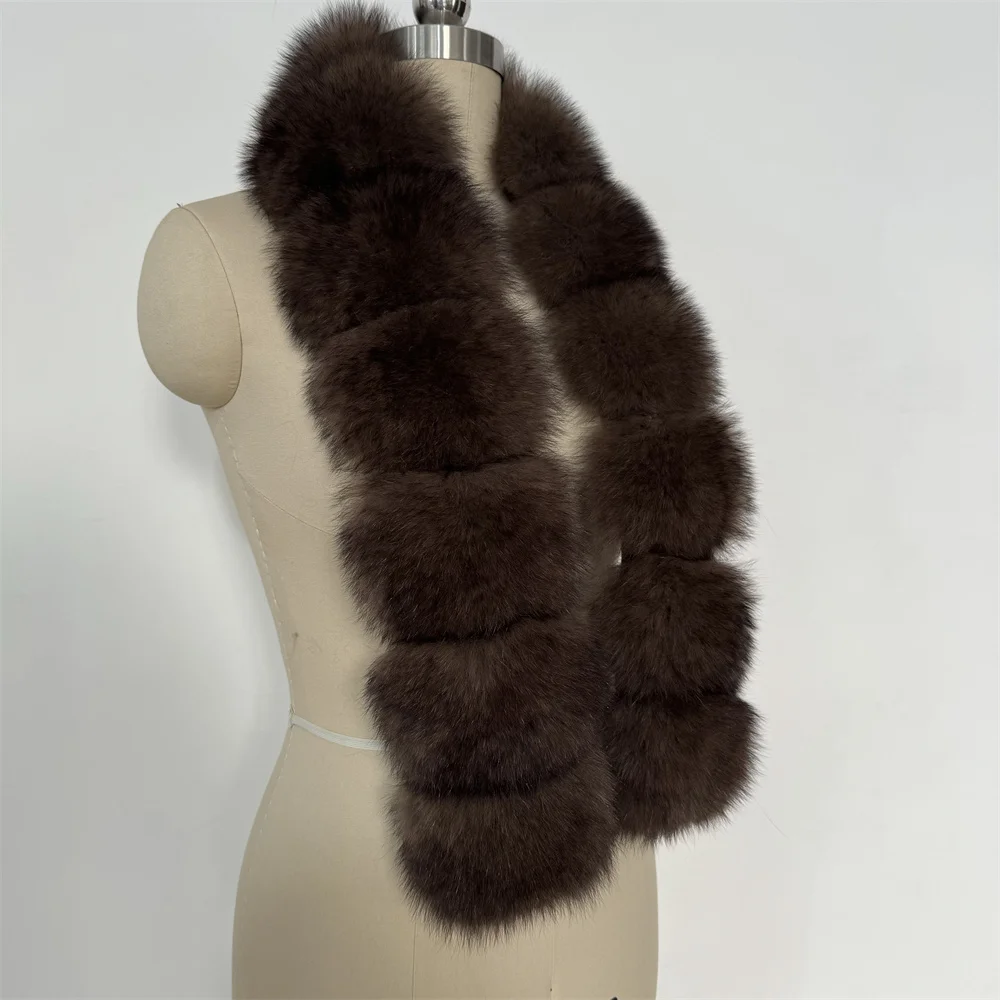

2026 Fashion Lady Real Fox Fur Scarf Girls Warm Soft Knit Good Elastic Real Fox Fur Headband Brand Genuine Fox Fur Ring Scarves