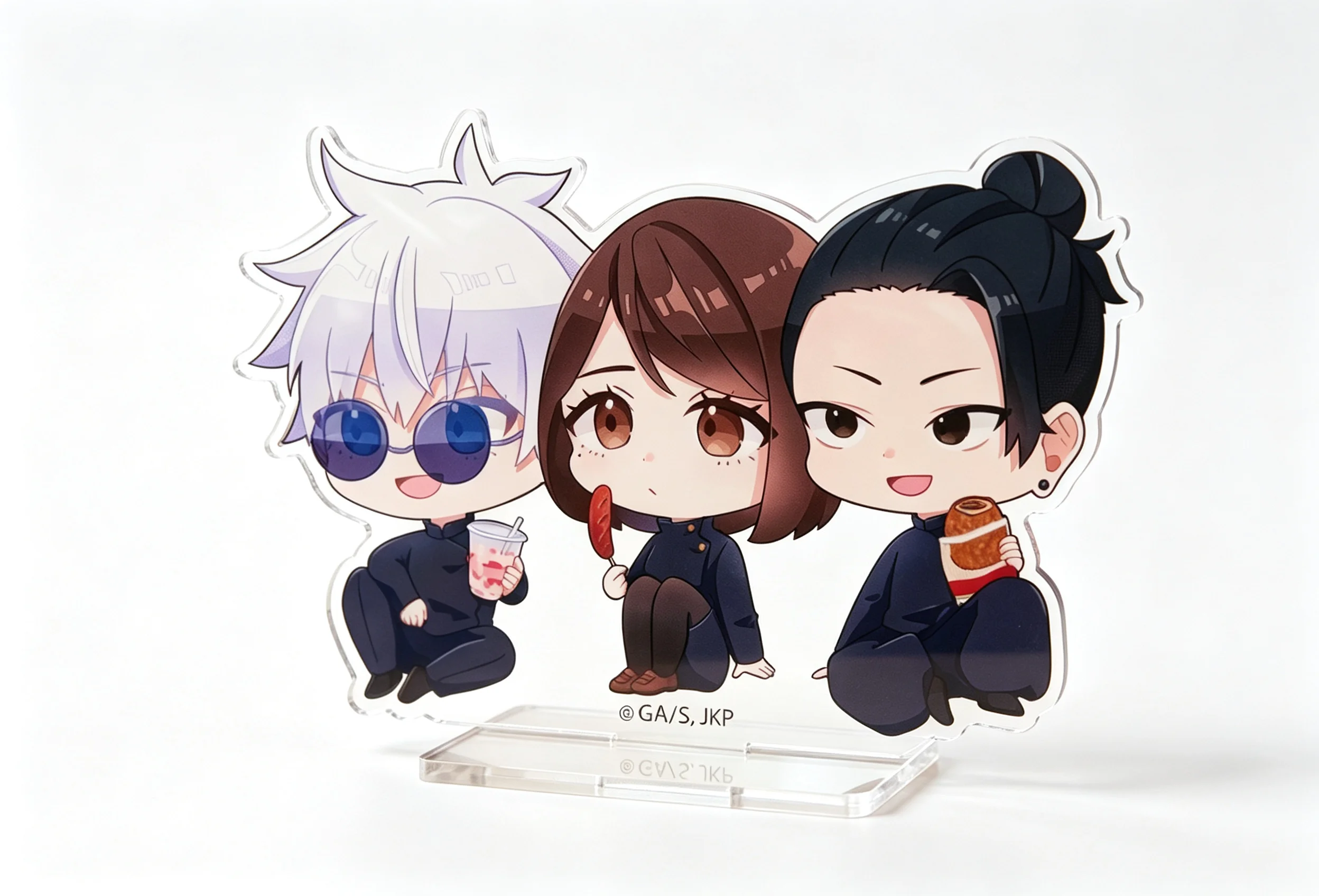 Jujutsu Kaisen JJK Gojo Megumi Yuji Nobara Nanami 10cm Pilot Uniform Acrylic Stand Haneda Airport Desk Display Ornament Keychain