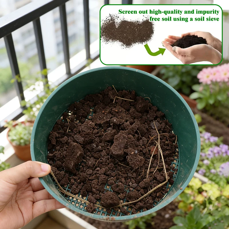 【Gardening Must-Have】21cm Heavy-Duty Plastic Soil Sieve – Perfect for Sifting Soil, Compost, Gravel & Seeds