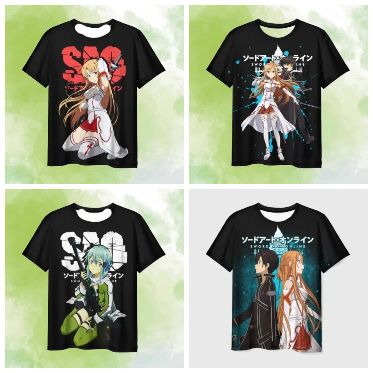 

25-26 Summer Hot Sale New Animation Sword Fairy Field Fan T-Shirt Outdoor Street Casual Fashion Breathable Short Sleeve Top