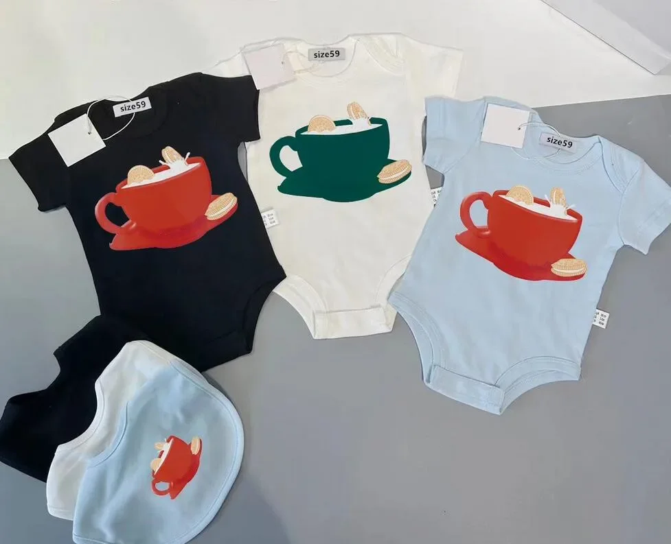 

Baby Clothes Newborn Boy Girl Clothes Cute New Born Boy Baby Summer Short Sleeve Bodysuit With Bib