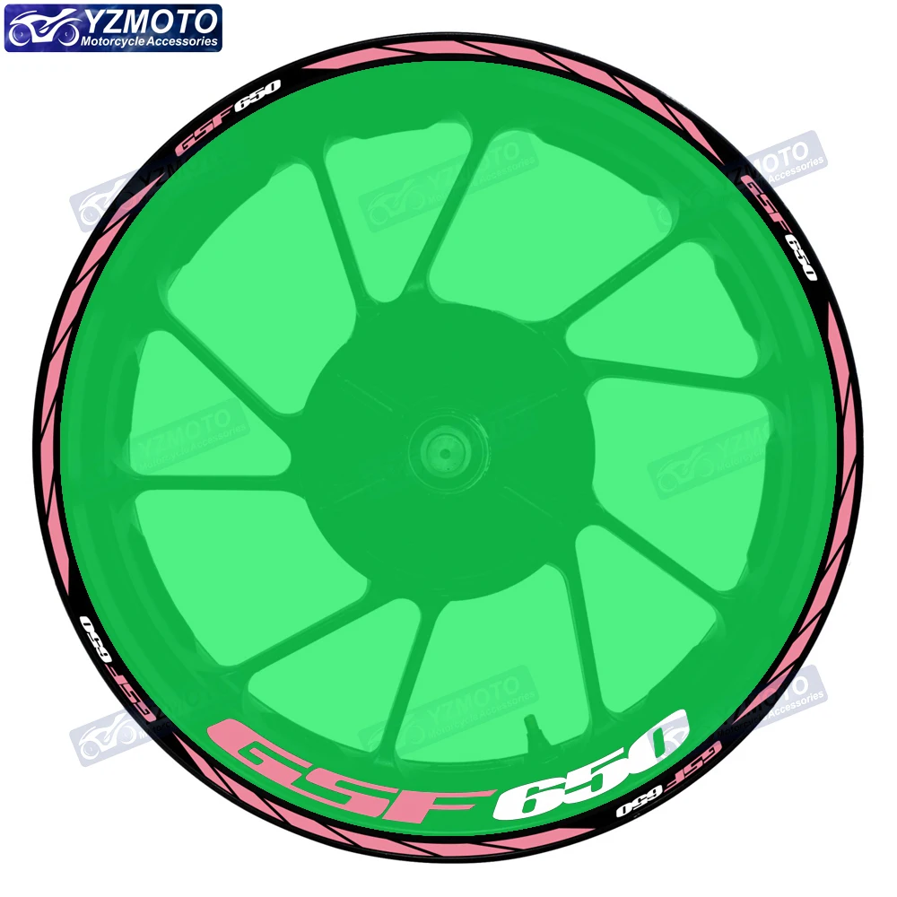 

For GSF650 Motorcycle 17 Inch Front And Rear Racing Logo Wheel Hub Sticker Decal Waterproof Reflective Decorative Rim Stickers