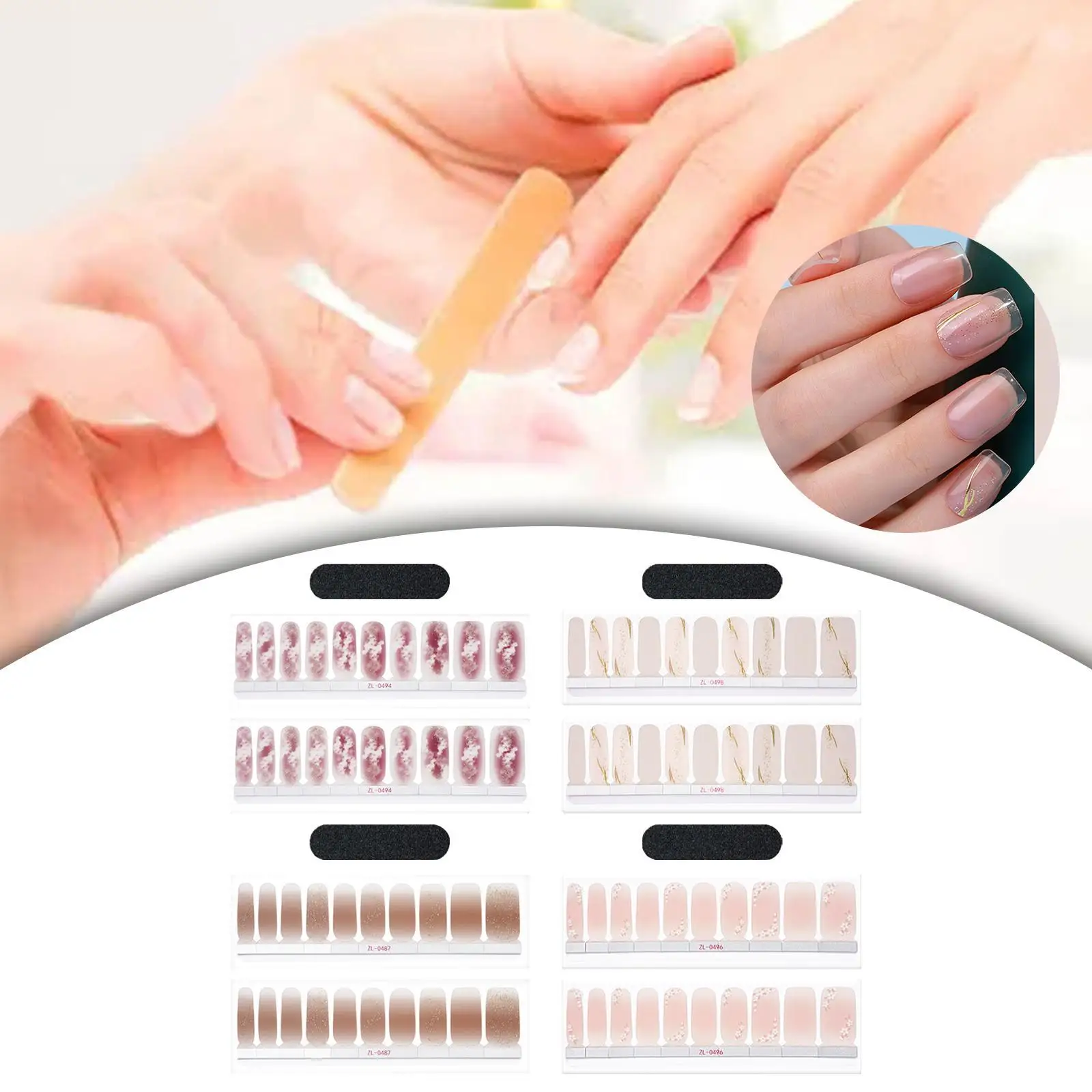 20 Stuks Gel Nail Wrap Stickers Stickers Semi-Uitgeharde Gel Nagel Wraps Nagel Patches Verjaardagscadeaus Volledige Dekking Nagel Stickers Voor Thuis