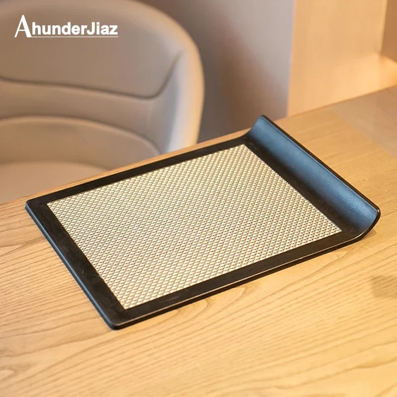 Ahunderjiaz-Nordic Rectangular Tray, Non-slip Design, Kitchen Storage, Coffee Plate, Household Water Cup, Home Decoration