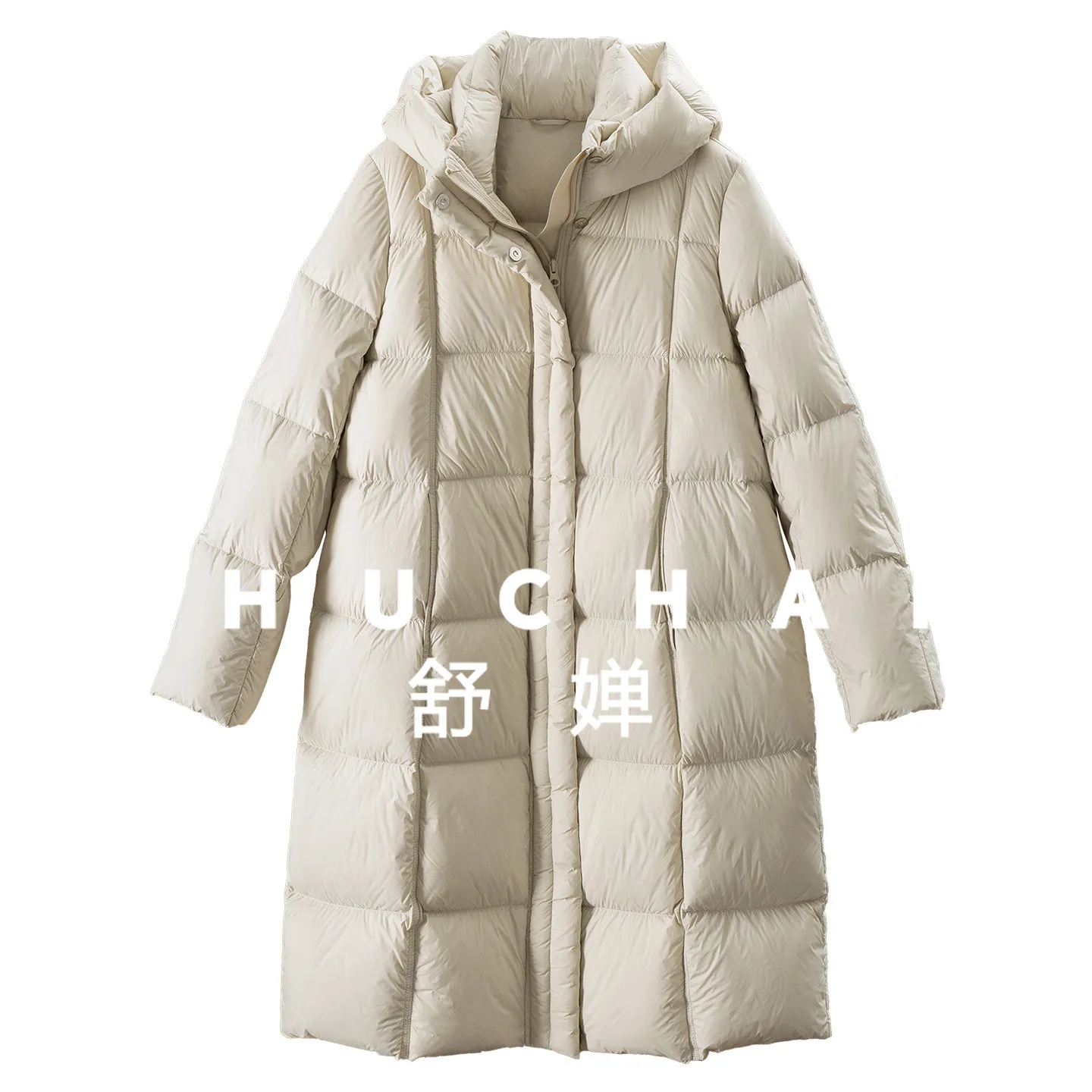 Puffer 90 % weiße Gans-Entenjacke mit Kapuze, mittellang, verdickte Daunenjacke für Damen, 68F3 Abrigo Mujer