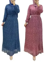 Muslim Print Long Robe Jalabiya Ramadan Eid Abaya for Women Dresses Islam Sashes Vestidos Arab Morocco Dubai Abayas Kaftan
