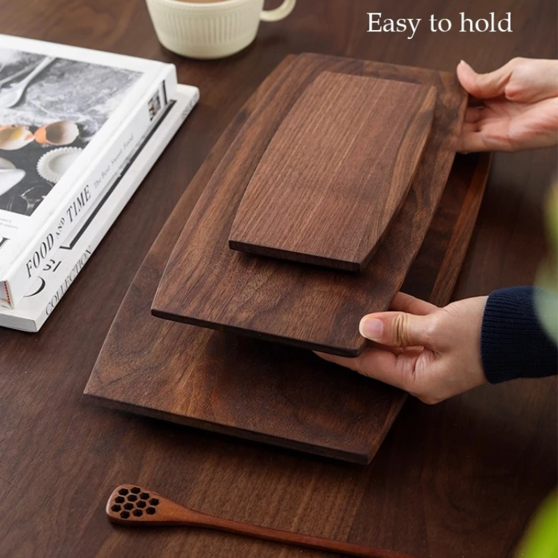 

Wooden Afternoon Tea Dessert Tray Solid Wood Tea Set Household Black Walnut Coffee Utensils Tray Natural Materials