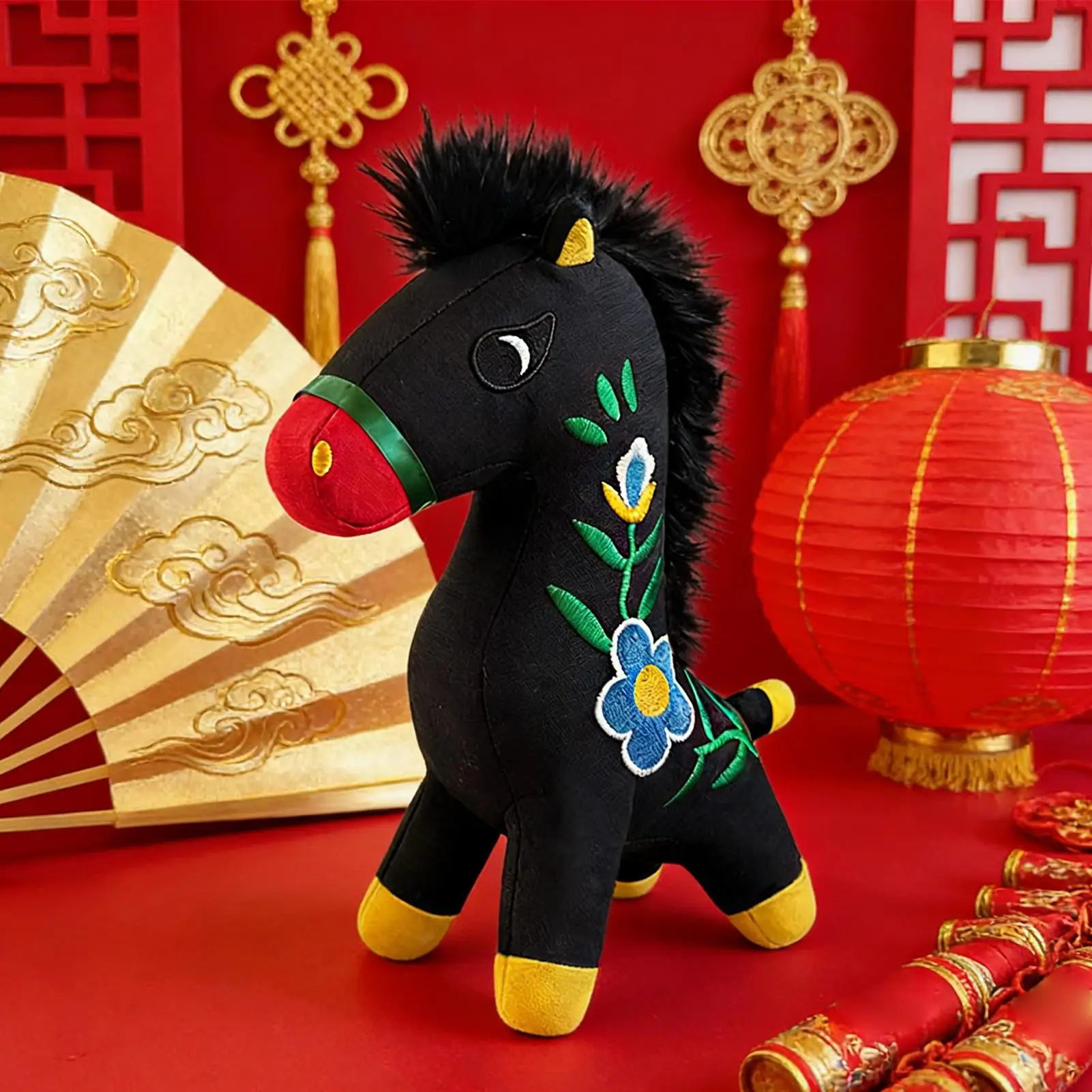 الحصان التميمة أفخم 23 سنتيمتر مريحة التقليدية لطيف دمية محظوظ الحصان ألعاب من نسيج مخملي لزملاء الأسرة عيد ميلاد مهرجان المنزل