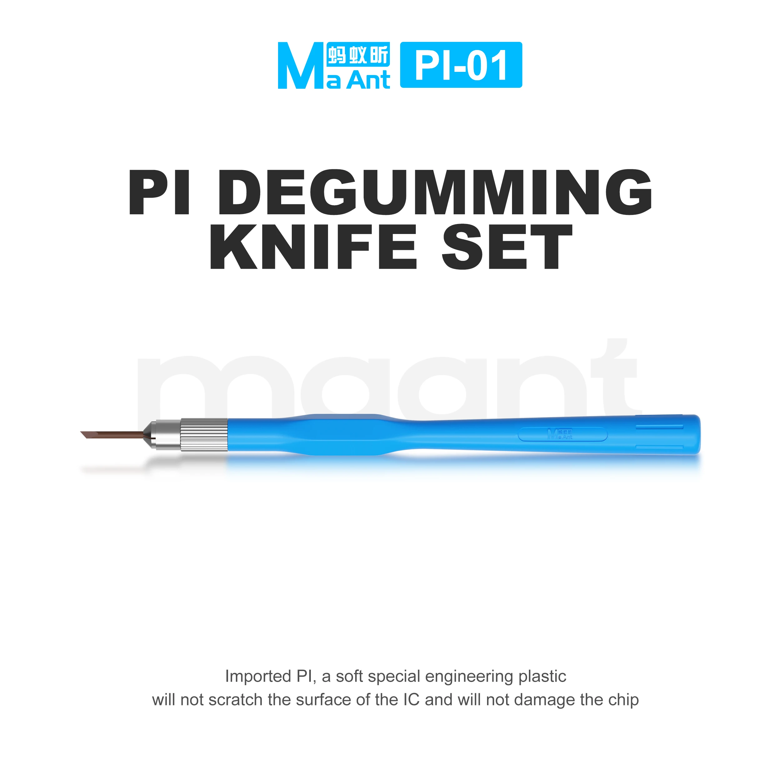 MaAnt PI-01 PI Degumming Knife Set No Scratch Flexible Blade Adhesive Cleaner For CPU IC Chip Surface Repair