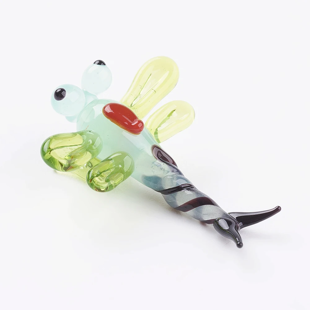 20pcs 3D Dragonfly Lampwork Display Decoration Insect Glass Aquarium Figurine Statues Mini Sculptures 25~30x22~25x12~15mm