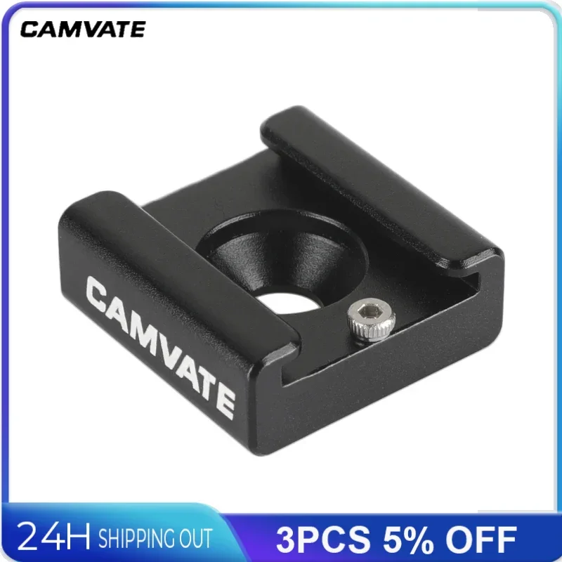 CAMVATE الساخن الباردة محول تركيب الأحذية مع 1/4 "تصاعد المسمار ل DSLR هيكل قفصي الشكل للكاميرا تلاعب الفيديو ضوء فلاش Mic Blackmagic سينما