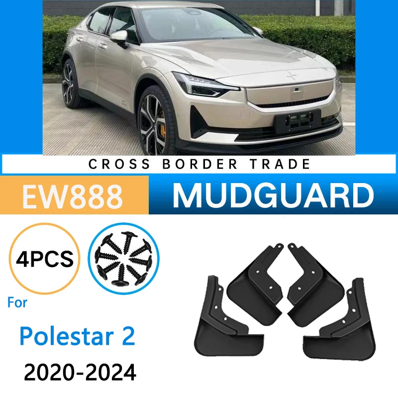 

4pcs Car Fender for Polestar 2 2020 2021 2022 2023 2024 Mud Flaps Guard Wheel Front Rear Splash Flap Car Accessories Protector