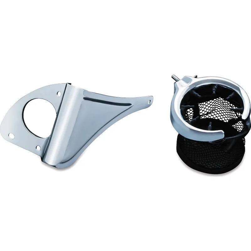 

Kuryakyn 1692 Motorcycle Accessory: Passenger Drink/Cup Holder with Mesh Basket for 2014-19 -Davidson Touring & Trike Moto