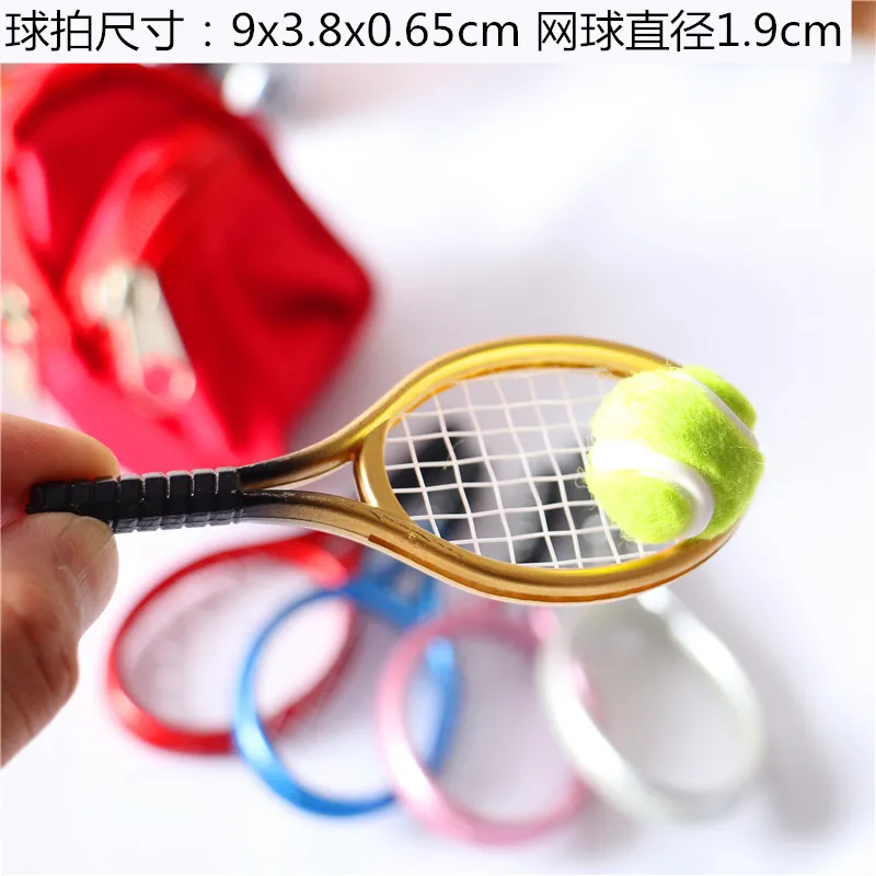 Simulation Dollhouse Tennis Racket Model Tennis Mini Sporting Goods Doll House Accessories Outdoor Recreation Pretend Play Toys