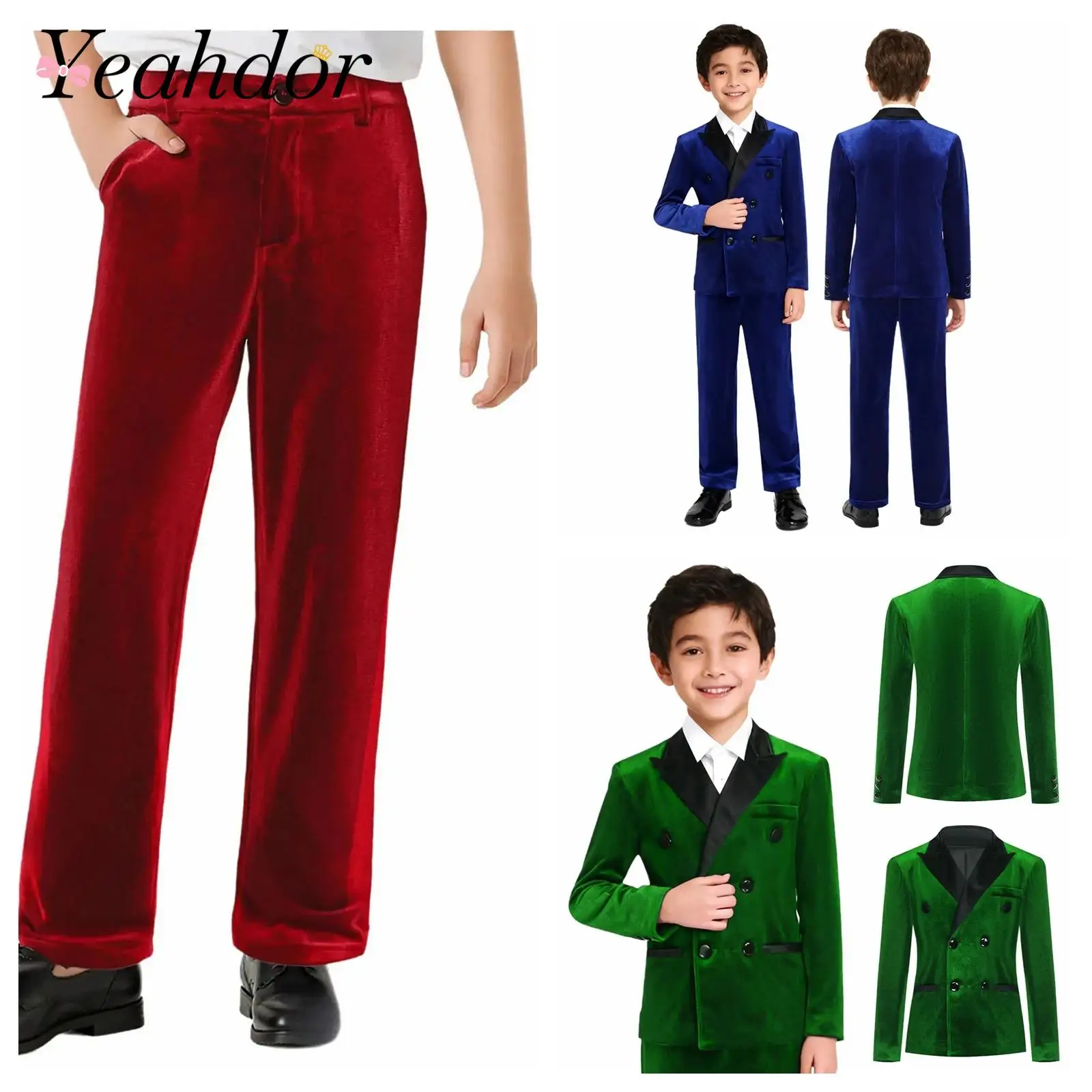 

Boys Velvet Suit Slim Fit Kid Tuxedo Sets Boy's Wedding Outfits Child Suits Party Host Costume Children Formal Dress Jacket