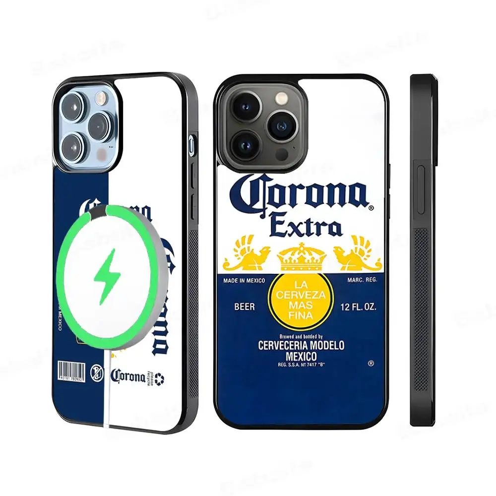 

C-Corona E-Extra Beer For Magnetic Phone Case Wireless PC+TPU For IPhone 11 12 13 14 15 16 17 Pro Max Plus