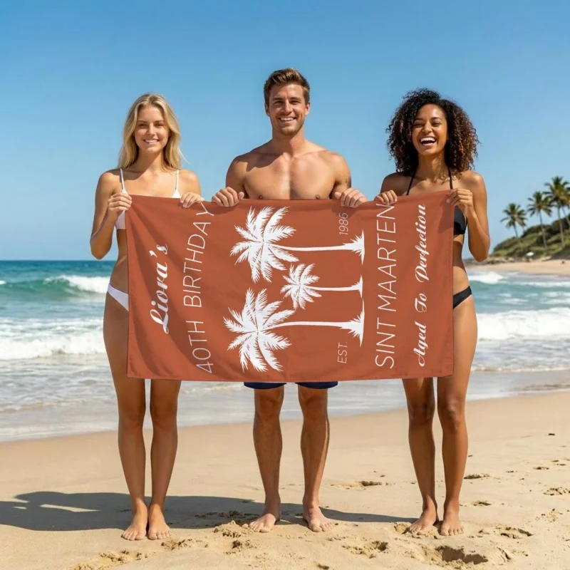Newest Beach Towel Surf Snowman Tropical Sea Beach Print Lightweight Beach Towel Summer Vacation Pool Towel