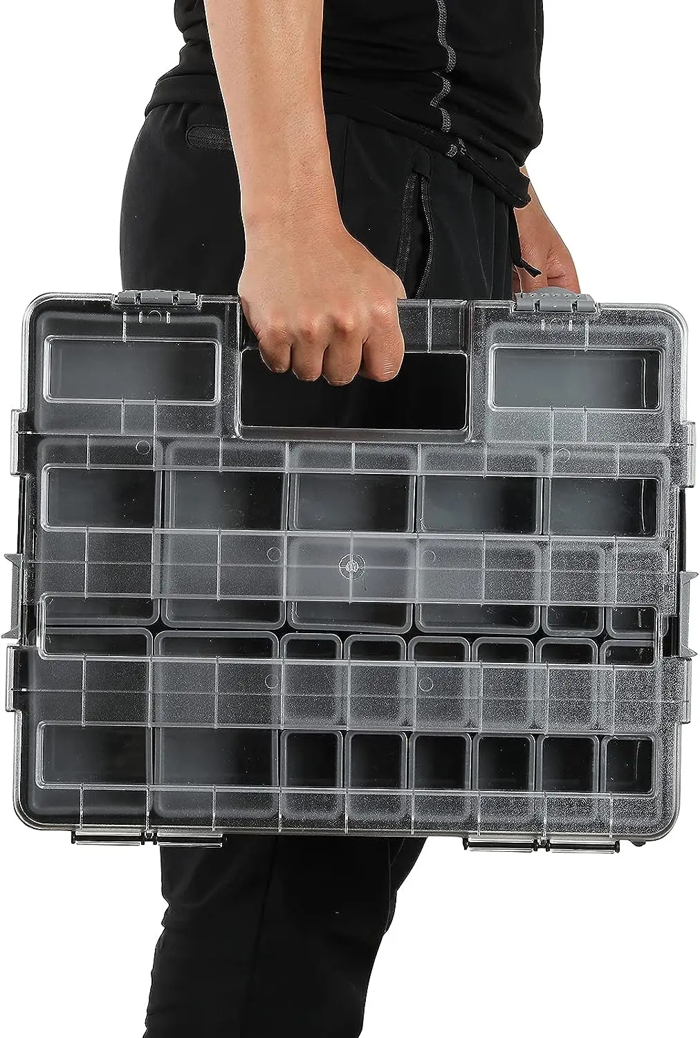 ABS Plastic Portable Parts Box Multi-grid Tool box Screw Organizer Hardware Tool box organizer box Household Suitcase For Tools