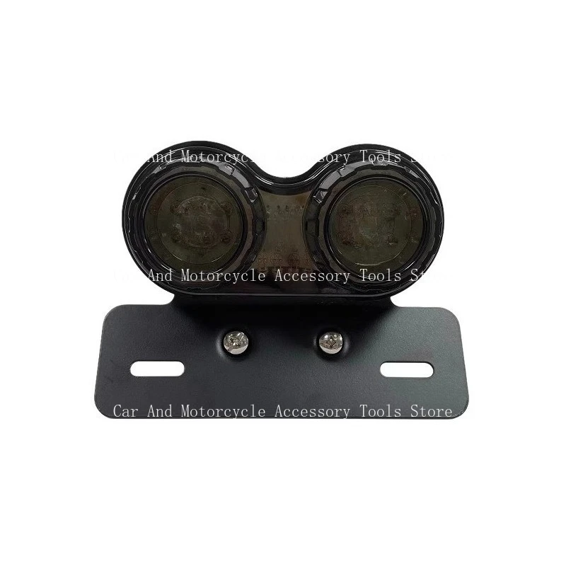 

Подходит для ретро-пляжного мотоцикла, двойной круглый задний фонарь, светодиодный светильник для номерного знака, стоп-сигнал поворота