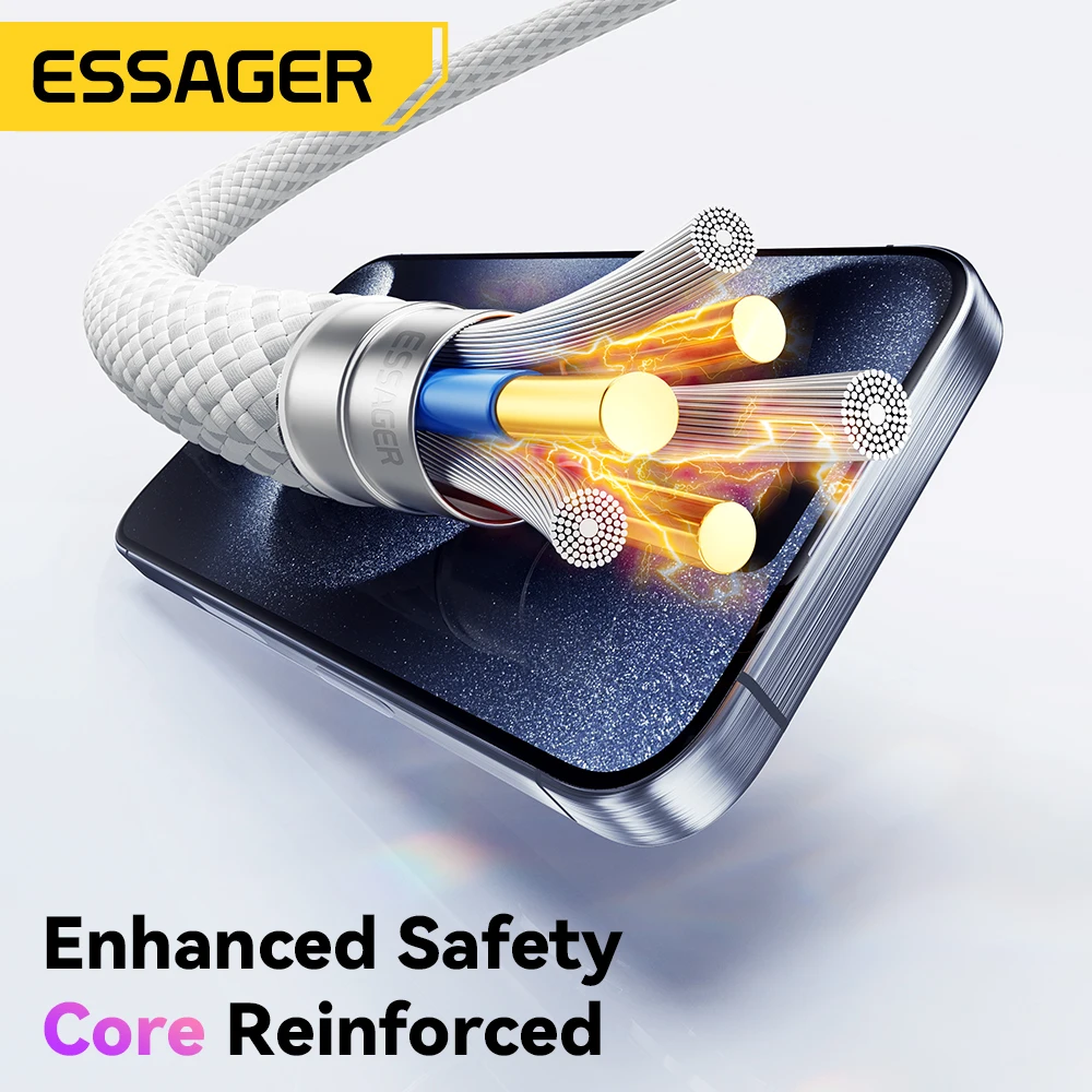 Essager نوع C إلى نوع C كابل آيفون 16 15 برو سامسونج S24 60 واط شحن سريع PD 3.0 USB C كابل ل MateBook 14 PD كابل