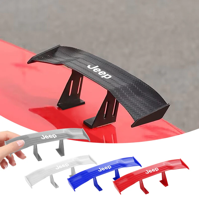 

Carbon Look Car Rear Spoiler Mini Wings Small Model Decoration For Jeep Renegade Compass Wrangler Patriot Grand Cherokee Rubicon
