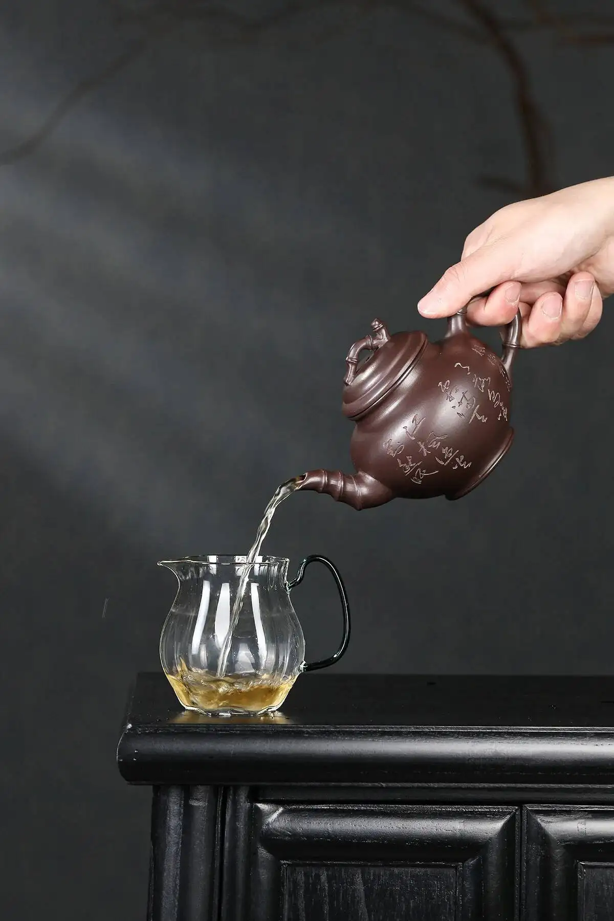 Hoyihm 370Ml Handgefertigte Yixing Lila Ton Teekannen Handgefertigter Bambus-Verbindungs-Topf Roh-Erz Lila Schlamm Teekanne Zisha Teeset S3C5E2Cec35Ae48Ac83990E99Ff5975A6N