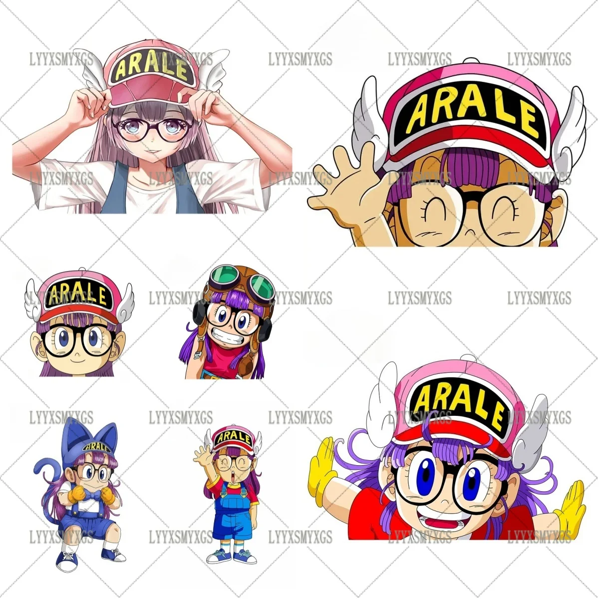 Pegatinas autoadhesivas personalizadas para coche Arale, protector solar impermeable, calcomanía de vinilo, accesorios para coche al por mayor de PVC