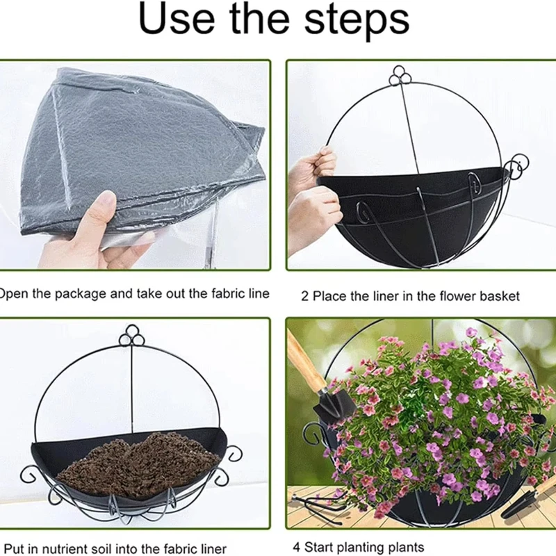 

Набор из 4 тканевых полукруглых подушечек для горшков для подвешивания корзин. Настенные запасные части для фетровых или кокосовых подушечек.