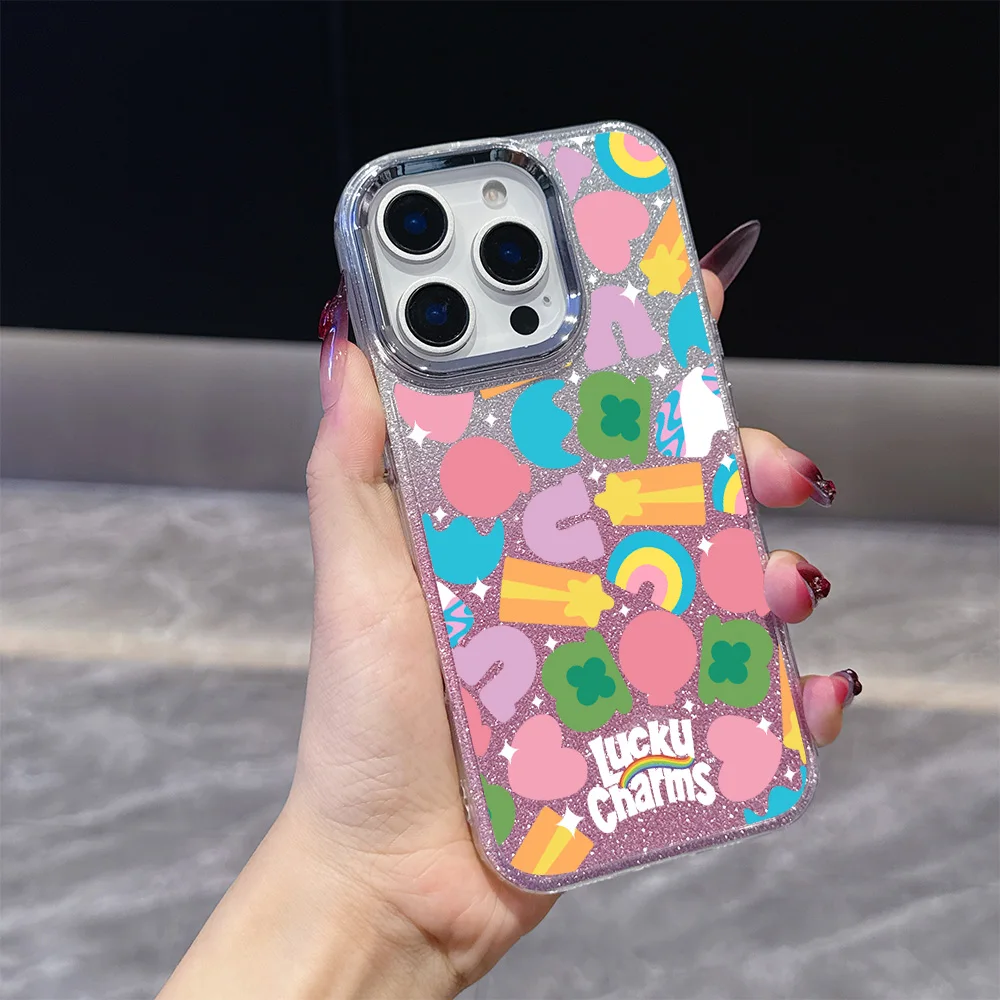 화려한 사랑 선물 도금 투명 폰 케이스 (OPPO Reno2 Reno4 Reno5 Reno6 Reno8 Reno11 Reno12 Reno13 Z T F Pro 4G 5G 용)