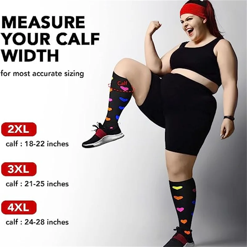 Plus Size Compression Socks Neutral To Promote Blood Circulation Nurse Wide Calf 20-30mm Mercury Column Knee Length Tight Sock