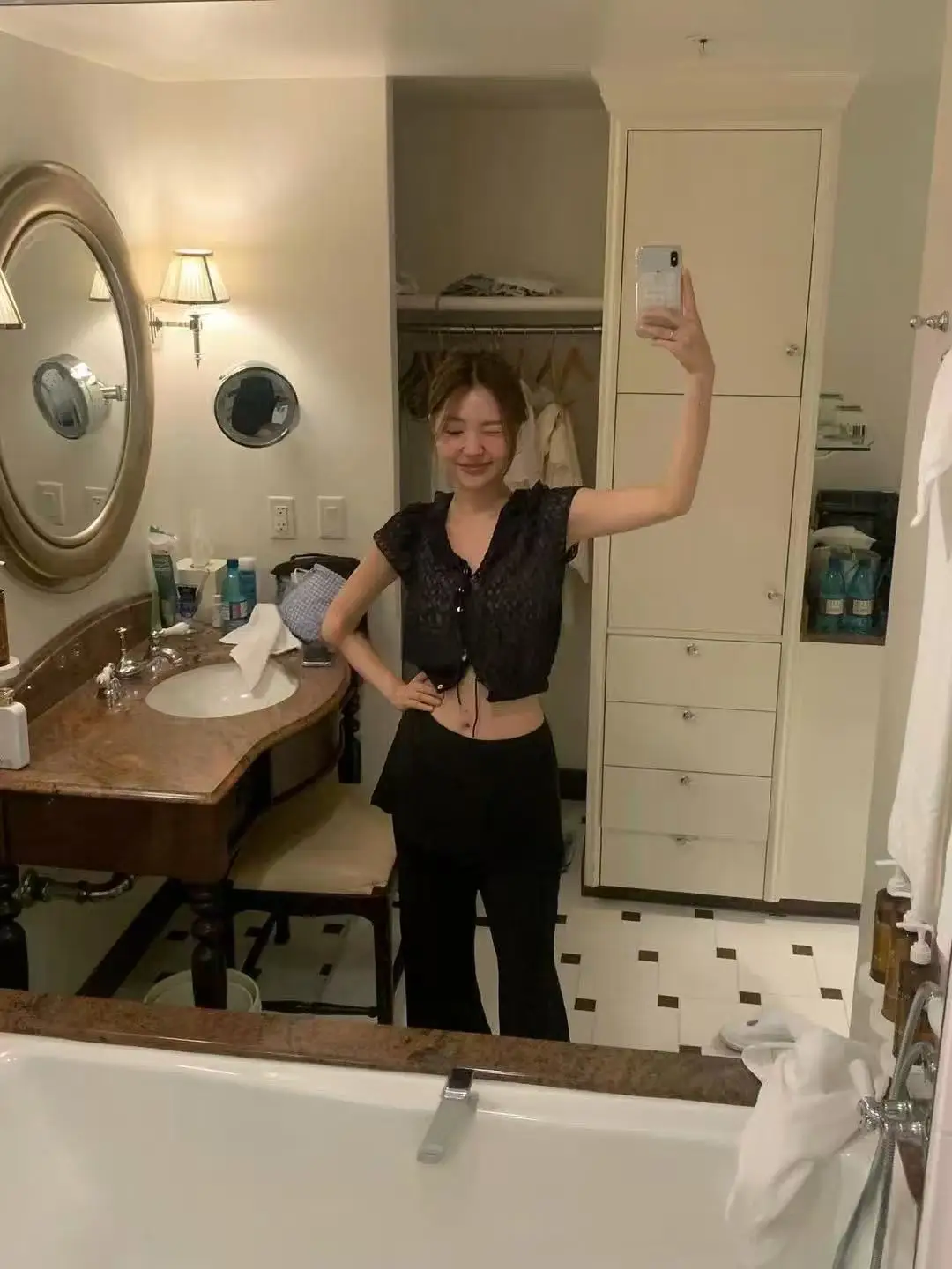 Spodnie damskie z wysokim stanem, proste nogawki, spódnico-spodnie, lekkie, letnie, wyszczuplające, w stylu Dongda Gate Tannat, retro, casualowe.