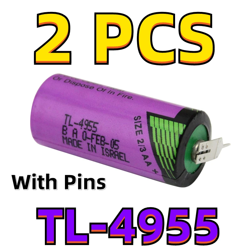 

2PCS Original NEW For TADIRAN TL-4955 2/3AA 14335 3.6V 1650mAh Memory Backup PLC Battery With Pins