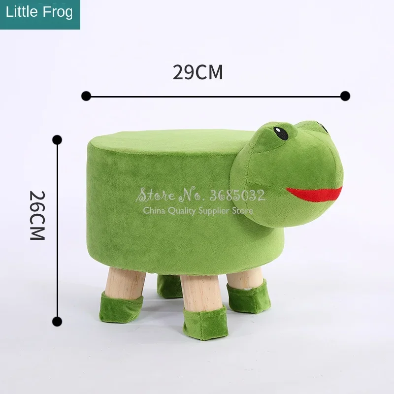 Cheap Handmade Animal Chair Cute Children Ottoman Wood Stools Kids Shoes Sofa with Plush Cartoon Cover Upscale Baby Chairs Bench