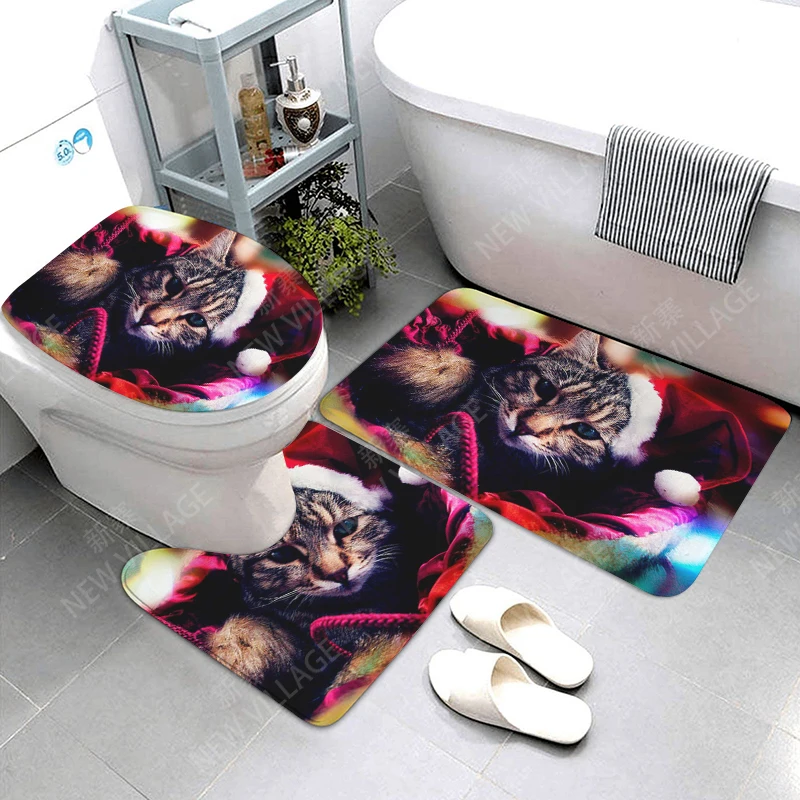 home bathroom floor mats Christmas animals Bath Foot mat modern bathroom accessories rug Toilet mat Bathtub anti-slip carpet