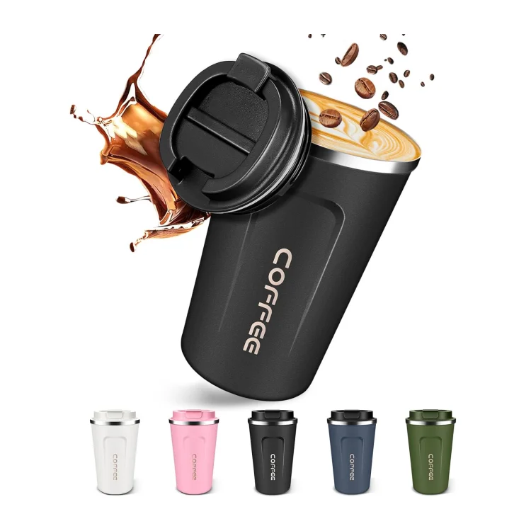 Customizable 380ml 510ml outdoor metal double wall stainless steel travel thermos cup coffee cup with logo